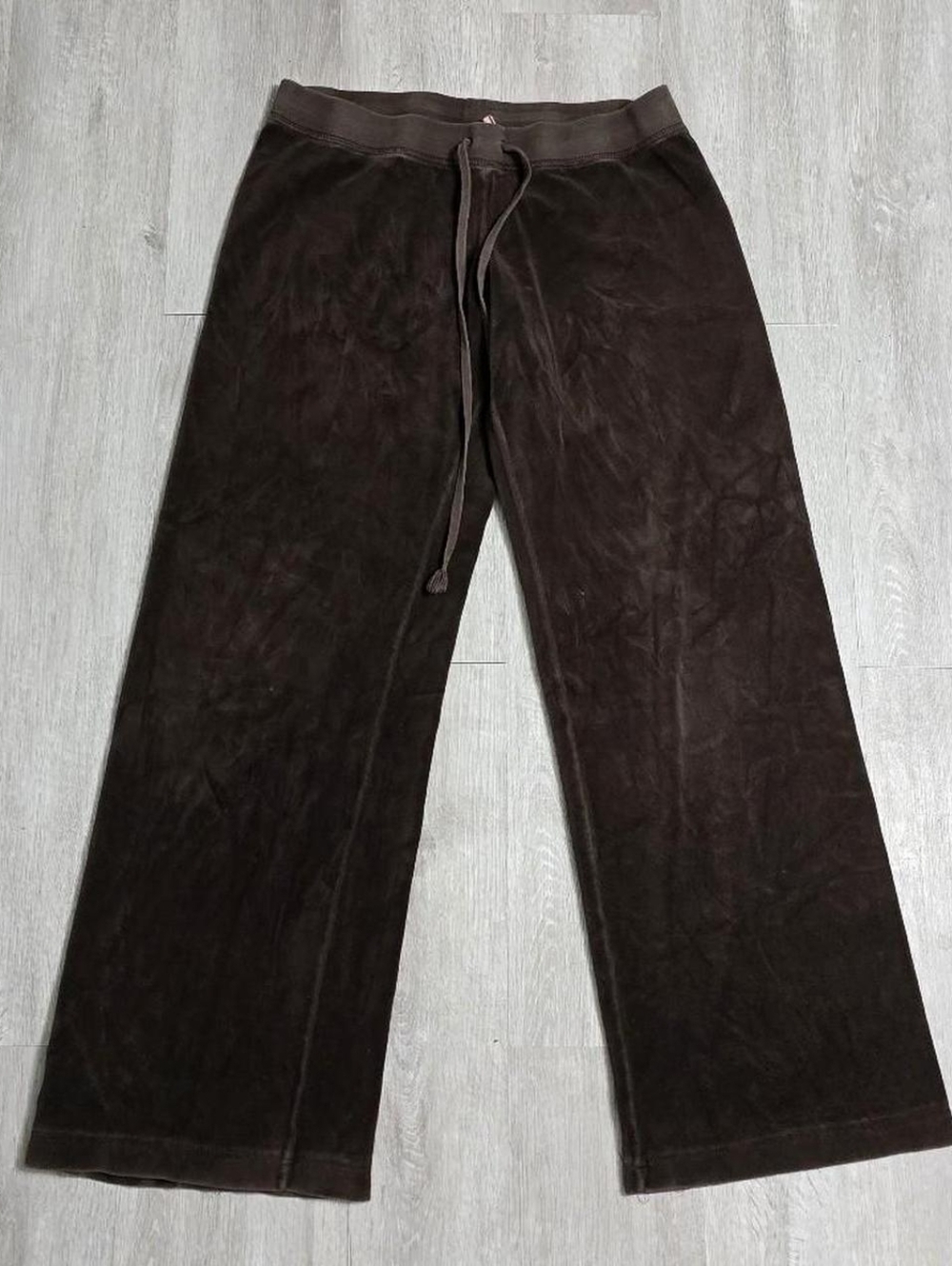 Vintage Y2K Juicy Couture Brown Velour Velvet Tracksuit Set Flared Medium - Picture 6 of 7